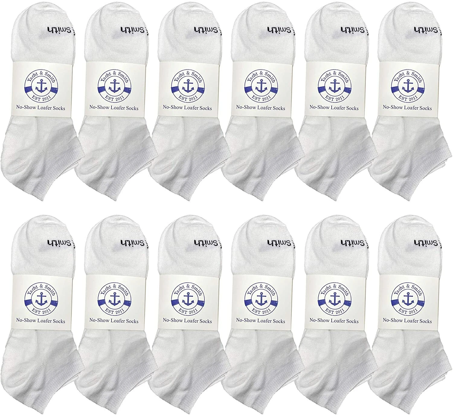 BILLIONHATS 12 Pairs of Women's 97% Cotton Shoe Liner Bulk Low Cut Ankle Socks