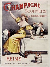 Champagne Scohyers Metal Sign FREE SHIPPING French Bar Decor