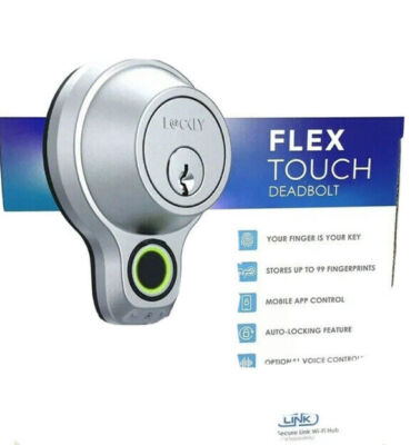 Lockly Flex Touch 3D Biometric Fingerprint Sensor Deadbolt Lock - Satin...