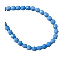 100 Opaque Light Blue Preciosa Czech Fire Polished Glass 5mm Round Beads