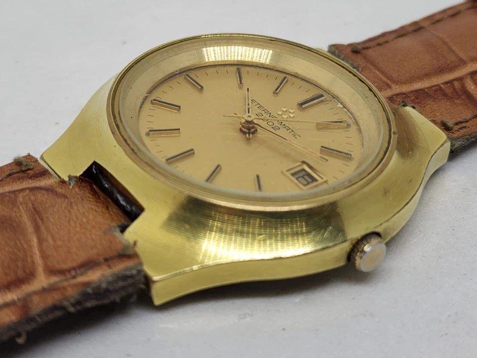 Vintage Eterna Eternamatic 2002 - Relógio masculino automático banhado a ouro - Imagem 3 de 4