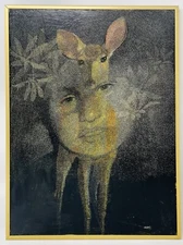 Dorothy Haas Oil Painting Pointillism Deer Portrait Racine Wisconsin 