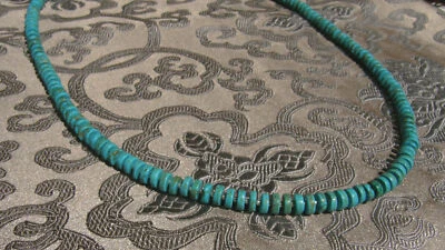Besonders schöne Kette aus NEPAL aus echten kleinen Türkisen, 46cm - Bild 1 von 3