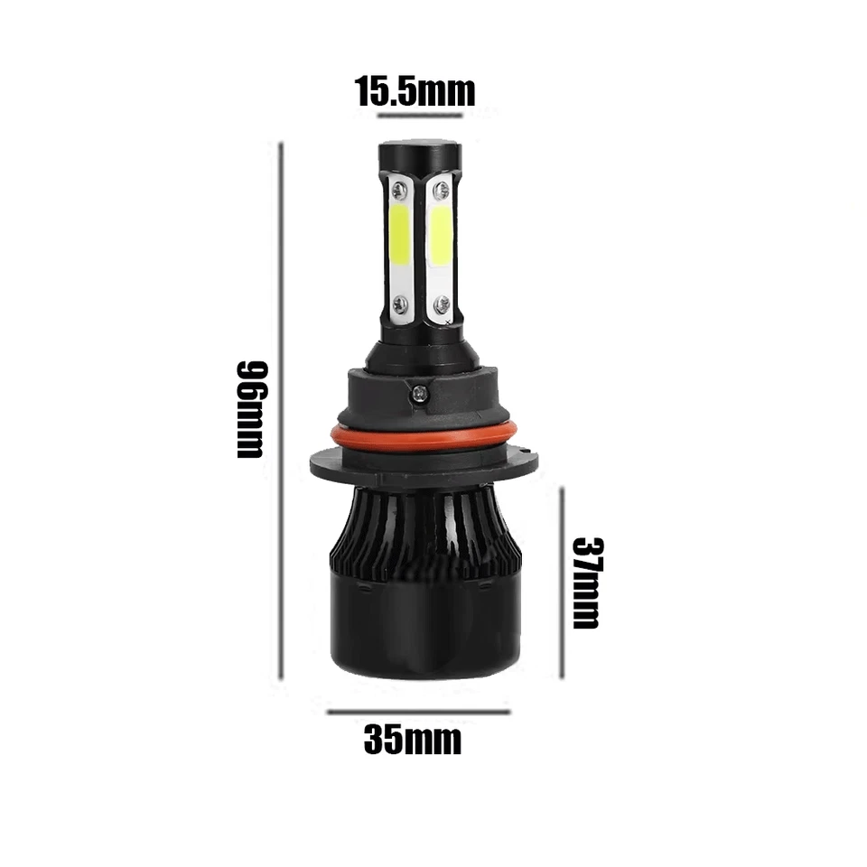 For 2003 2004 2005 Dodge Neon 4-Sides LED Headlight Hi/Lo Beam + Fog Light Bulbs - Image 2 of 4