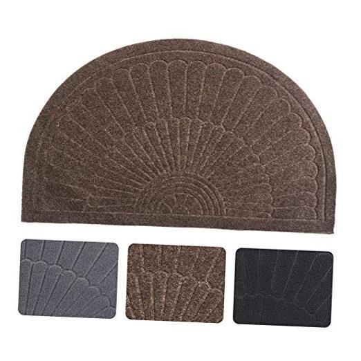 Brown Half Circle Door Mat Indoor Entrance Mats for Front Door