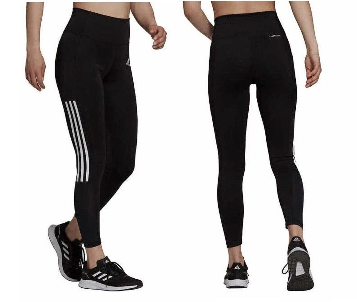 Adidas Women&#039;s Aeroready 3-Stripe Leggings Black Size-L eBay