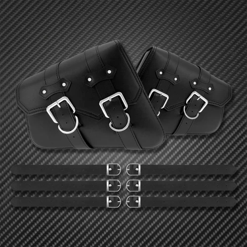 Bolsas de sillín de motocicleta 2 piezas almacenamiento lateral para Harley Sportster XL883 XL1200 negras - Imagen 6 de 10