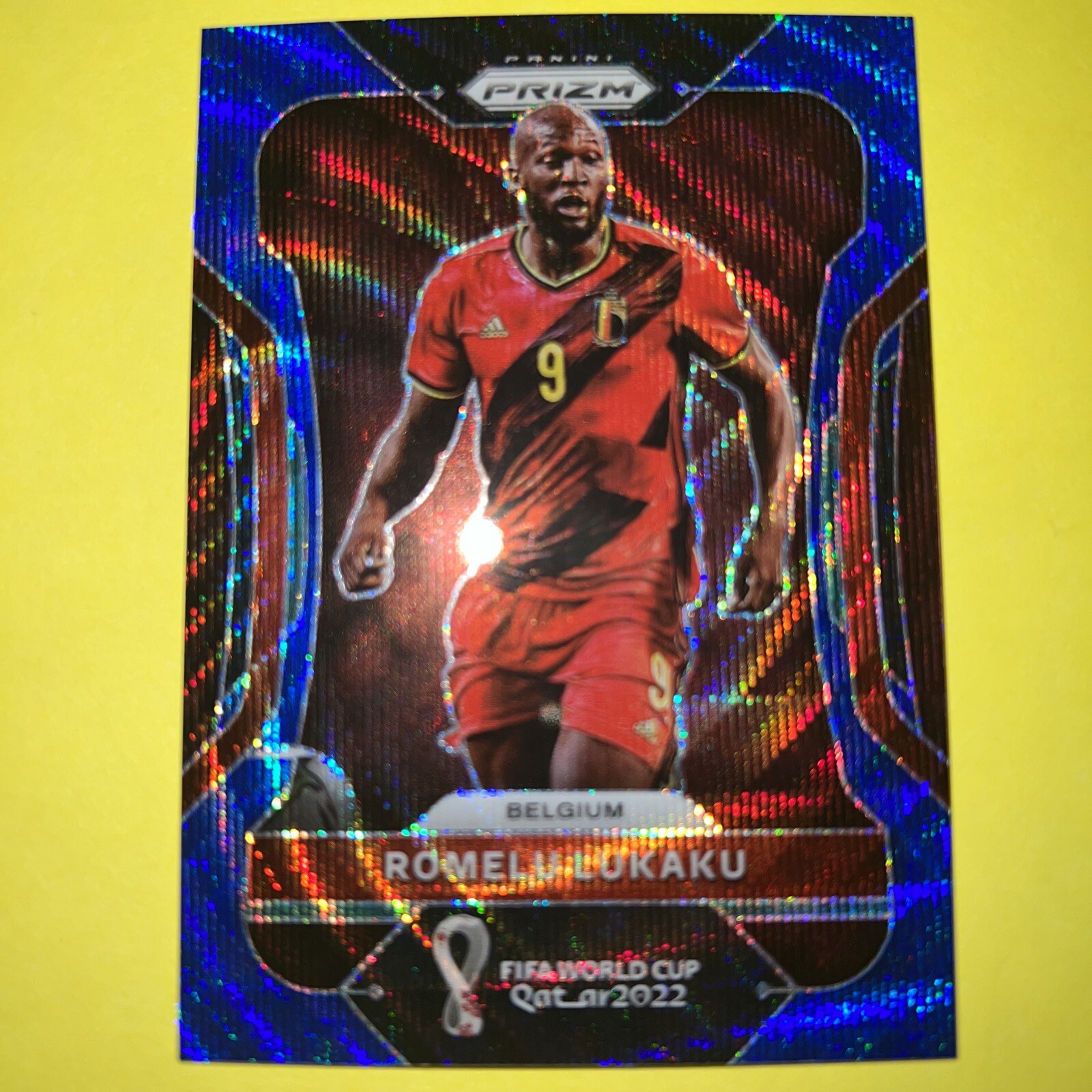 2022 Prizm World Cup Qatar #20 Romelu Lukaku /199 Blue Wave - Belgium