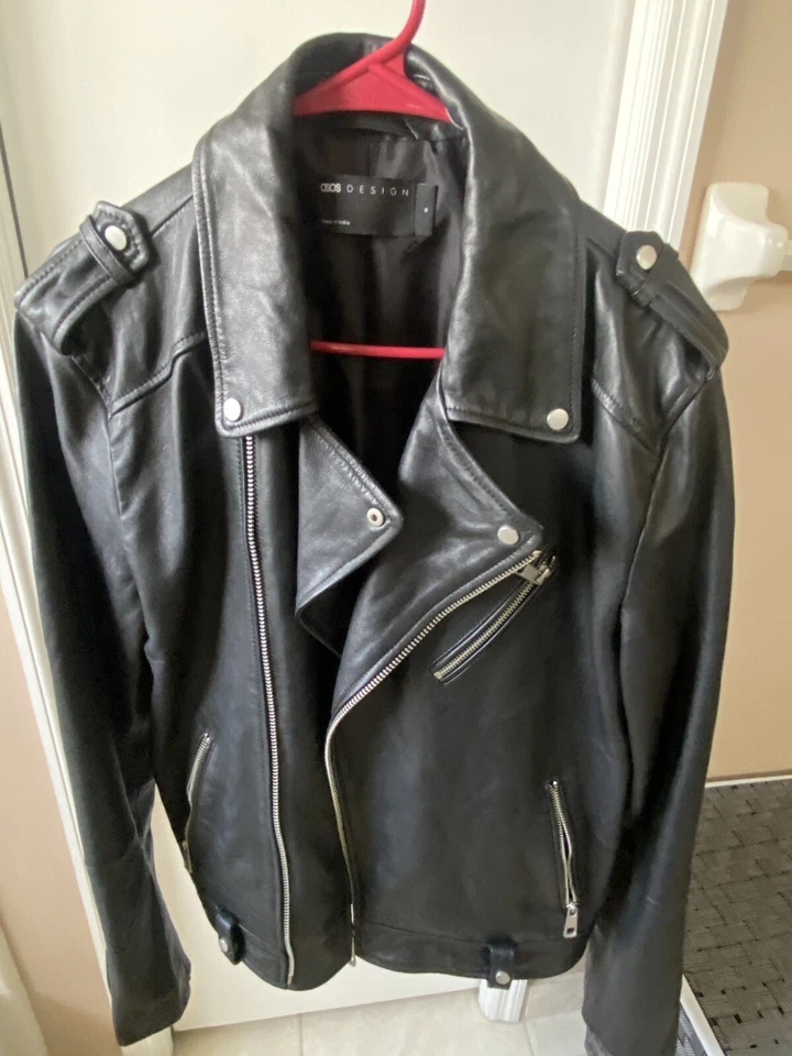 Asos Design Leather Jacket Men’s - Image 3 of 4