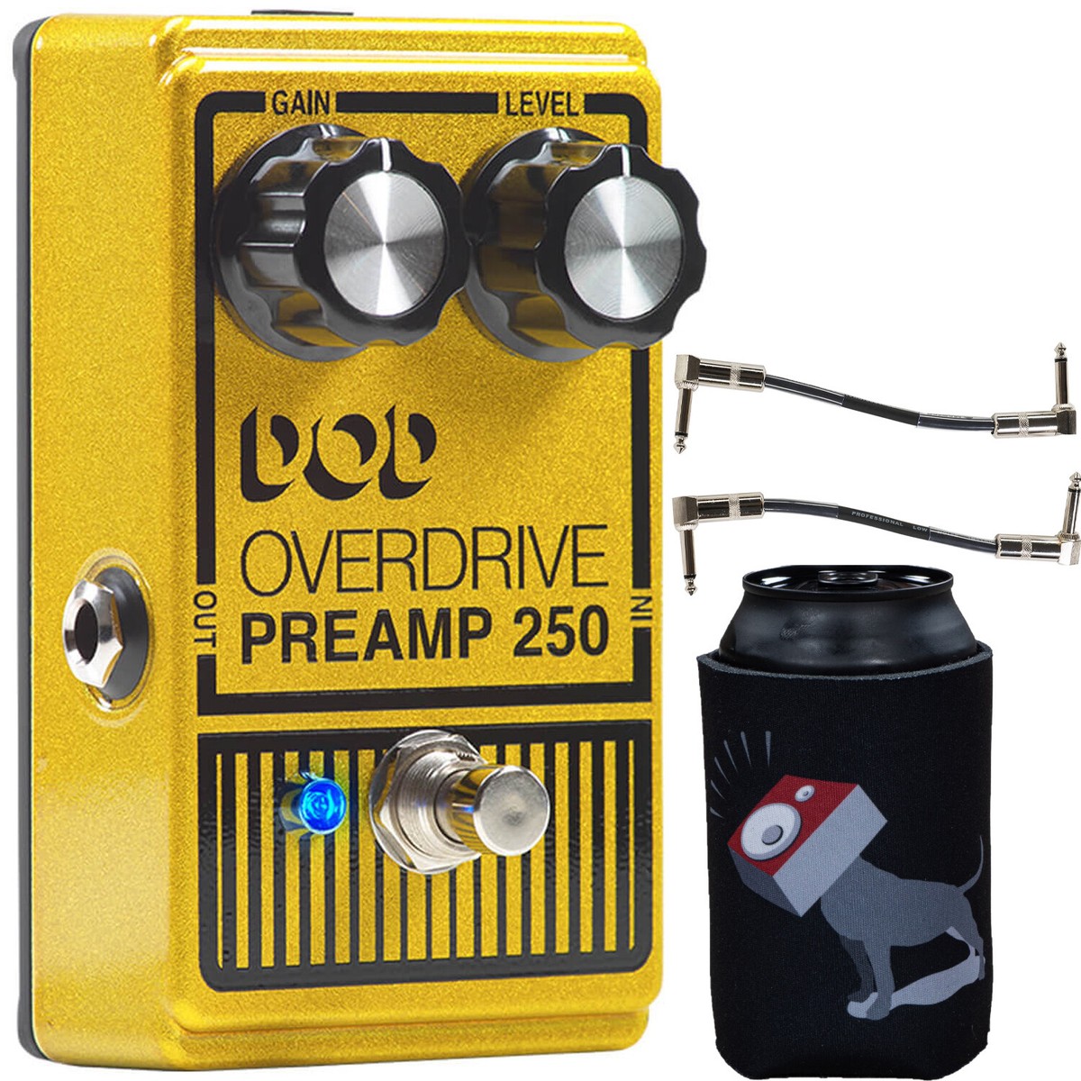 DigiTech DOD Overdrive Preamp 250 Guitar Pedal w/ Patch Cables
