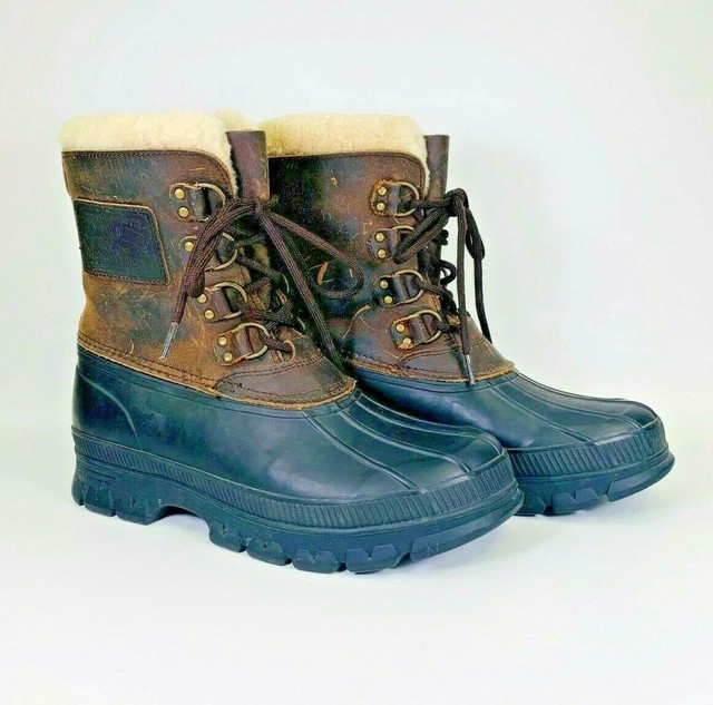 Men's Ralph Lauren Landen Polo Duck Boots Shearling LAMB Leather Sz10D