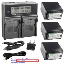 Kastar Battery LCD Dual Fast Charger for VW-VBD78 VW-VBD98 & Panasonic AJ-PX230