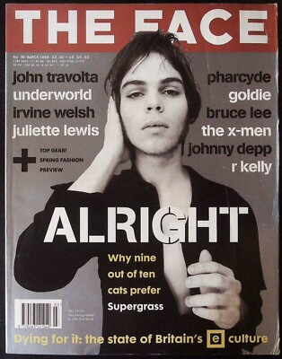 THE FACE March 1996 GAZ COOMBES - SUPERGRASS John Travolta JULIETTE LEWIS X-Men
