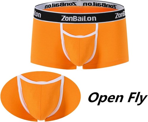 Men's Boxer Briefs with Horizontal Fly Pouch - Ultra Soft Fabric