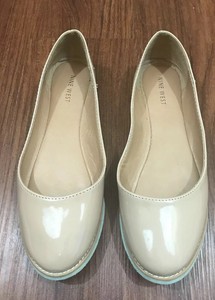 nine west nude flats