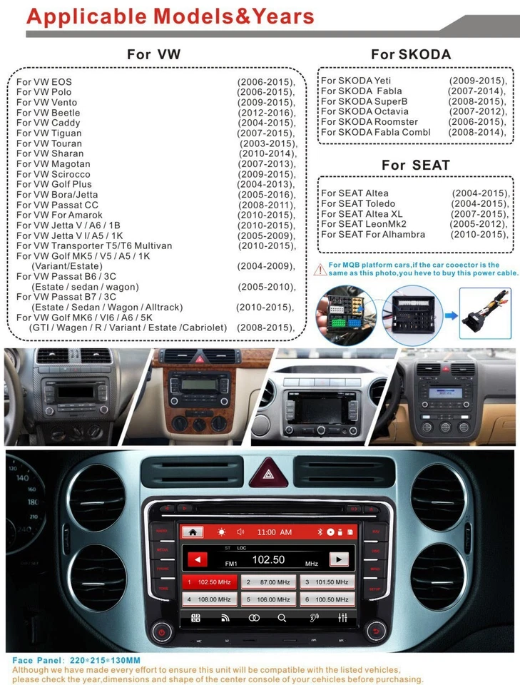 für VW Golf 5 6 PLUS Touran Passat B6/B7 Tiguan Autoradio DAB+ SAT NAVI CD +BT - Bild 2 von 4