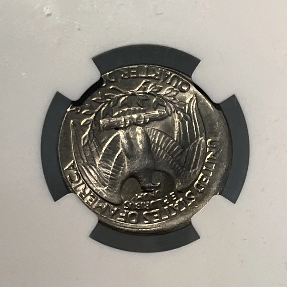 1983 P ERROR 25C STRUCK 5% OFF CENTER NGC MS61 WASHINGTON QUARTER - Image 4 of 4