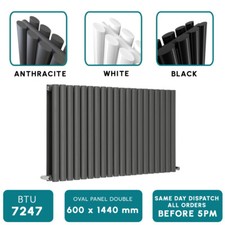 Vertical Designer Radiator Oval Column Tall Upright Central Heating Radiators UK