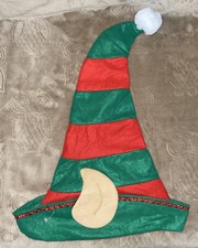 Striped Elf Hat w/Ears Christmas Red/Green Santa Claus Holidays Hat NWOT