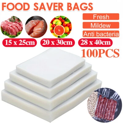 LONENESSL Vacuum Sealer Food Storage Bags Textured Strong Pouches Seal Embossed Vac x 100