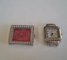 WOMEN SET OF 2 SILVER  FINISH  WATCH FACES FOR BEADING,RIBBON OR OTHER USE