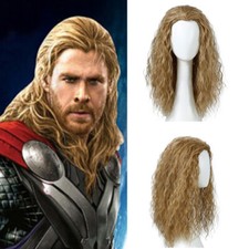 Mens Thor Inspired Ash Blonde Long Wavy Wig H...