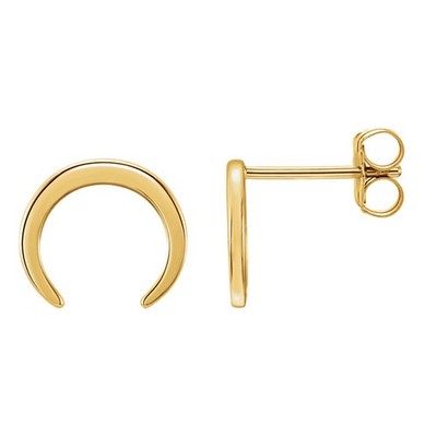Kleine Halbmond-Ohrringe 10 mm x 9 mm (3/8 Zoll) 14 Karat Gelbgold