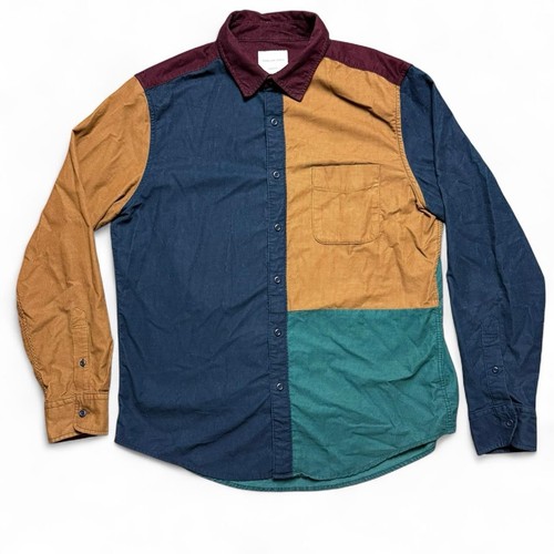 American Eagle Color Block Corduroy Button up Polo Shirt Mens Size american-eagle-color-block-corduroy-button-up-polo-shirt-mens-size