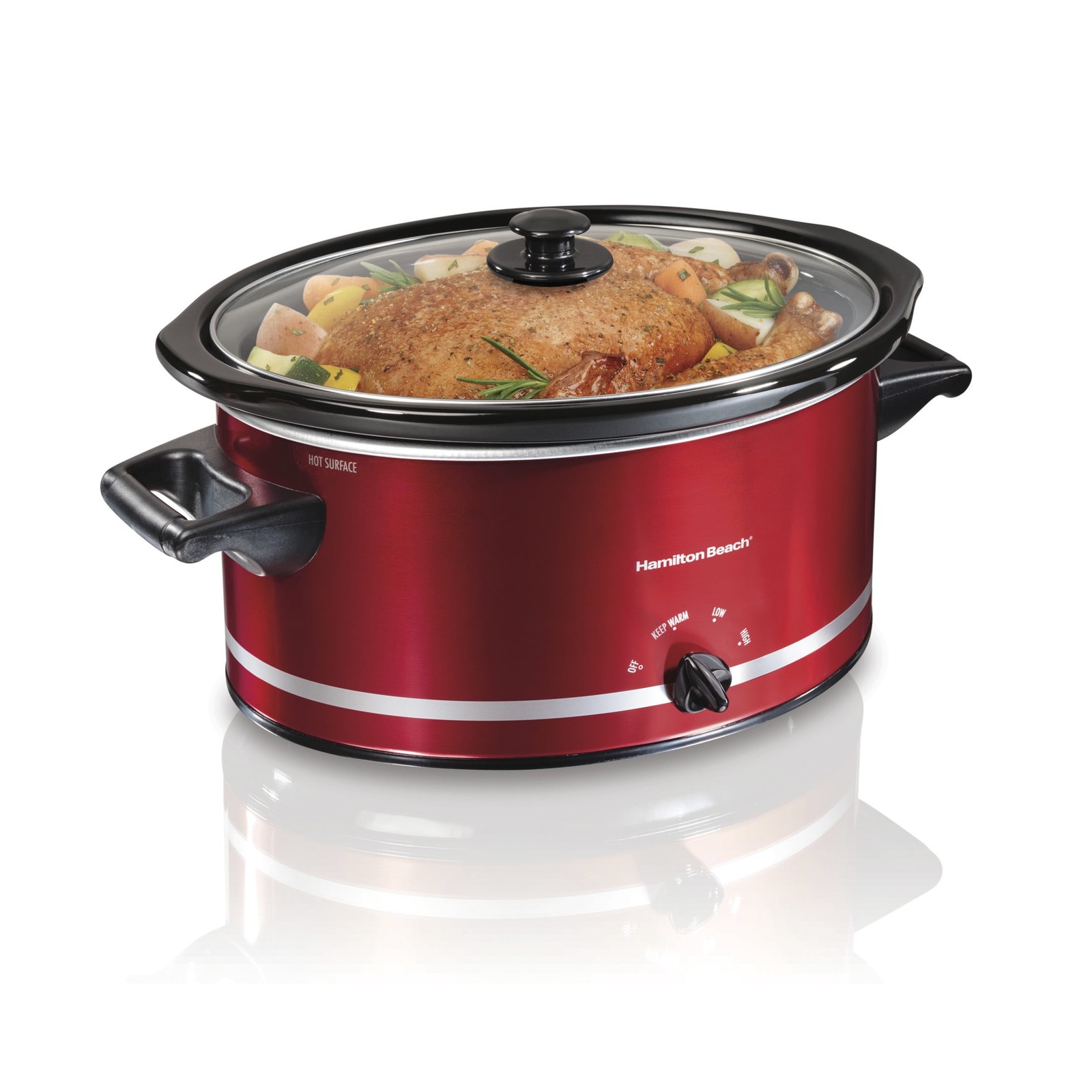 Hamilton Beach 8 Qt Slow Cooker Black Stoneware Crock Pot 3 