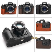 For Nikon F100 Handmade Genuine Real Leather Half Camera Case Bag Cover