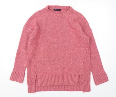 Marks and Spencer Damen Pullover Pulli Rosa Rundhals Acryl Größe S