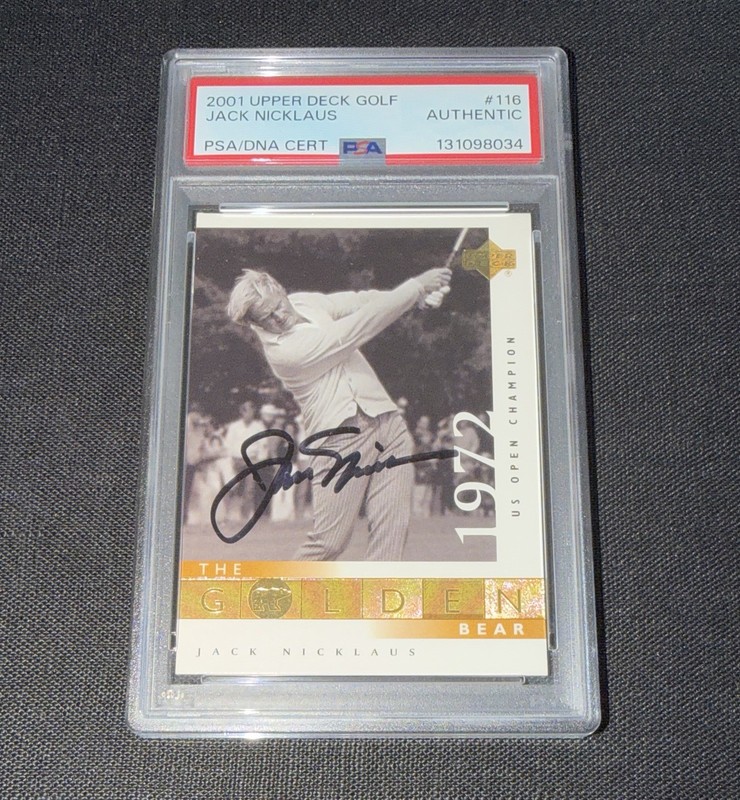 Jack Nicklaus Signed 2001 Upper Deck Golf Card PSA 1972 US Open Pebble Beach