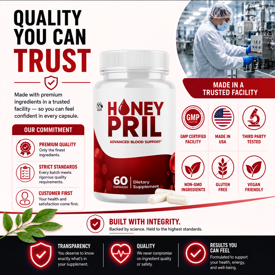 Honey Pril Advanced Support Blood Supplement Formula HoneyPril 120 ...