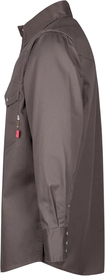 XX-Grande Camisa de Soldadura Gris Perla A Presión Para Hombre - Cómoda Resistente al Fuego Foto 4 de 4