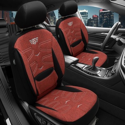2x Sitzbezüge passend für Maserati Lavante ab 2016 (Schwarz-Rot) | PRIME