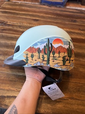 NWT Troxel Riding Helmet In Teal with A Desert Design Size Medium Horse Riding