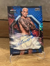 2024 Topps UFC Finest Charles Auto /75 Blue Checkerboard Refractor #FA-CSO