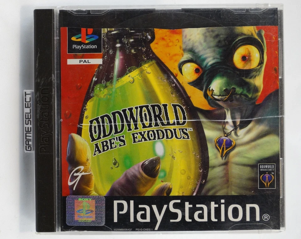 Oddworld Abe's Exoddus PS1 PAL Italiano Completo CIB 2 CD Black Label SLES-01504, foto 1 di 5