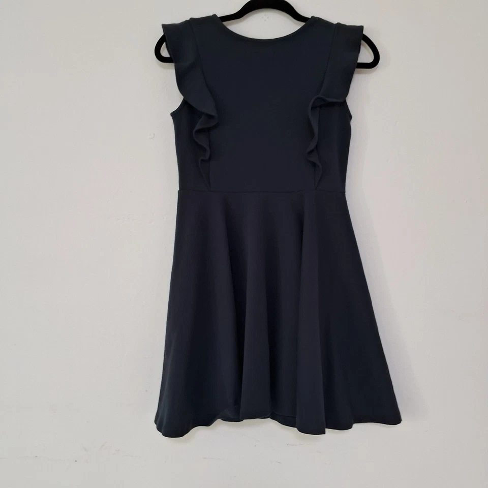 Polo Ralph Lauren Girls Dress Navy Blue Pleated Ruffle Dress Size L (12-14) - Image 3 of 4