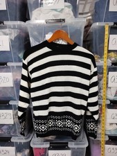 Nicolette New York Preppy Stripped Acrylic Sweater Usa Made Small A67