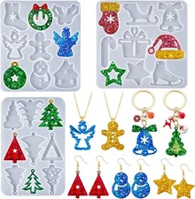 Christmas Resin Earring Molds with Varieties of Shapes and Sizes, White 