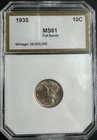 1935 Mercury Dime BU Uncirculated 90% Silver Winged Liberty US Coin