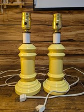 Vintage MCM Yellow Ceramic Table Lamps  11 Pa...