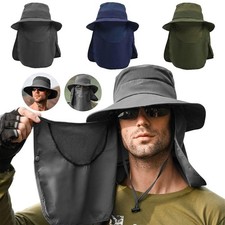 Wide Brim Sun Hat UV Protection Bucket Cap For Hiking Camping Fishing Safari Men
