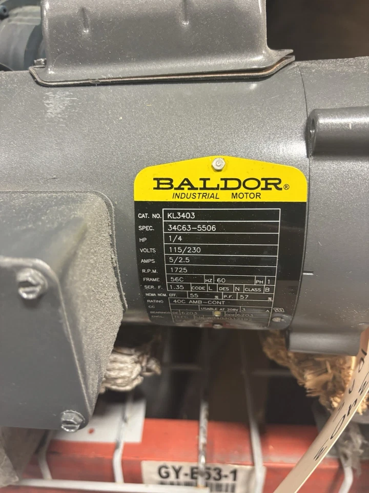 NEW NO BOX BALDOR KL3403 1/4HP 1725RPM 56C TEFC 1PH MOTOR - Image 3 of 4
