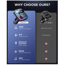 Dual Mic HiFi Bass Bluetooth Car Cigarette Lighter Adapter