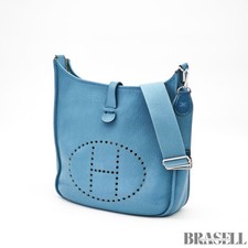 Borsa a tracolla HERMES Evelyne III PM blu jeans blu donna【FeeFREE DI IMPORTA...