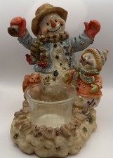 Snowman Dekoracyjny świąteczny świecznik o wysokości 6 cali