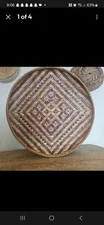 Big Round Boho Wicker Basket 20"