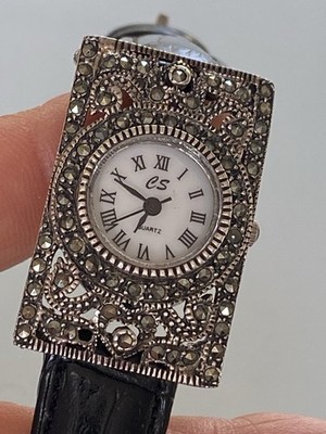 es Japan  Damen Quartz Uhr , 925 Sterling Silber , Diamond , Gothic Uhr